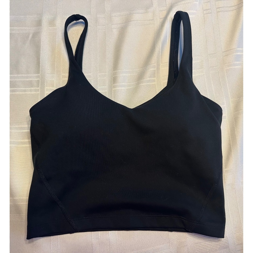 Gilly Hicks Crop Top Women S Black Recharge Sports Bra Active V-Neck Logo